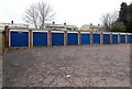 ST2894 : Royal blue lock-up garages, Nolton Place, Cwmbran by Jaggery