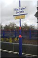 Bicester North Station sign