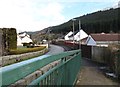 View eastwards along Newtown Road from the footbridge over the Kilbroney River