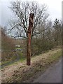 Carved pole by the Lanchester Valley Railway Path