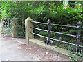 SP2056 : Garden railings and gate pillars, Welcombe House Hotel by Robin Stott