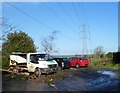 Dairy Crest van and electricity pylon, Grovesend Road near Thornbury