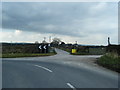 Lane bend and junction at Four Winds Farm