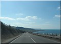 The A487 approaching Aberarth