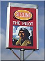 Modern pub sign at the Pilot PH