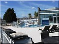 Pool and terrace at Haven Holiday park