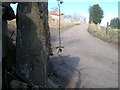 Benchmark at the entrance to Bank End Farm