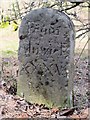 NY9474 : Marker stone by the A6079 west of Five Lane Ends by Mike Quinn