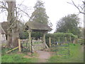 West lych gate at St Nicholas Church in Longparish