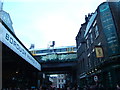 View of the railway bridge above Borough Market from Stoney Street