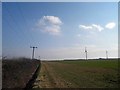 Power lines and wind turbines near Tetney