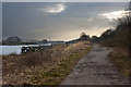 The track alongside the Manchester Ship Canal