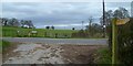 Footpath crosses B3084 at Hatt Hill