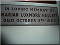 St John the Baptist, Burley: wall memorial (i)