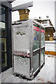 SE0924 : Snow encrusted phone boxes at Halifax railway station by Phil Champion