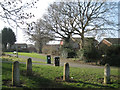 Bollards and bins off Highland Way, Greenlands, Redditch 