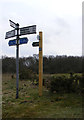 TM0879 : Roadsign & Angles Way footpath sign by Geographer