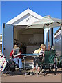 Beach hut couple