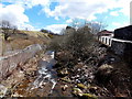 River Rhymney flows away from Pont Lottyn, Pontlottyn