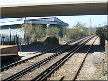 TQ7159 : View from the end of the platform at New Hythe station by Marathon