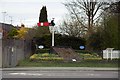 Railway themed flowerbeds