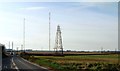 Pylons and radio masts near Washford, Somerset