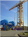 Crane at the Offshore Technology park on the North bank of the River Tyne