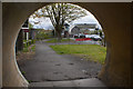 Knutsford Road swing bridge from the pedestrian tunnel under the railway embankment