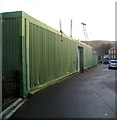 ST0690 : Corrugated metal building, Laundry Road, Pontypridd by Jaggery