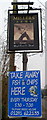 Two signs outside the Millers Arms, Mathern