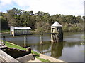 The valve tower of Cwm Lliedi reservoir