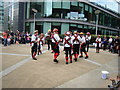 Morris dancers on the Grand Union Canal towpath