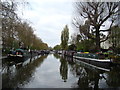 View up the Grand Union Canal towards Ladbroke Grove from the towpath by Delamere Terrace