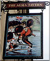 The Alma Tavern name sign, Clifton, Bristol