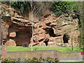 Caves in the sandstone cliffs by the River Severn