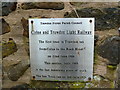 Colne and Trawden Light Railway, Plaque