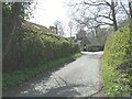 Looking along a lane to the entrance to Henbury Close