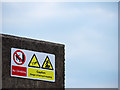 J5082 : Warning sign, Bangor by Rossographer