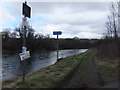 Footpath junction beside the River Leven