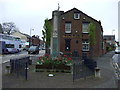 War Memorial and the Dog and Partridge pub