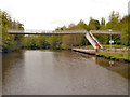 TQ7556 : River Medway, Whatman Park Footbridge by David Dixon