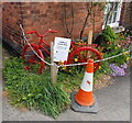 Red advertising bicycle, Ledbury