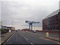 Crane and warehousing on dockfront