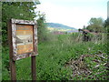 Information board at Castell Blaenllynfi near Bwlch, Powys