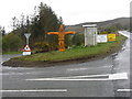 NG4131 : Road junction at Glendrynoch, with tattie-bogle by M J Richardson