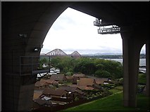 NT1280 : A view SE from beneath the Forth Road Bridge in North Queensferry by Stanley Howe