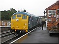 ST0841 : Guest loco D5081 arrives at Williton, with a train for Minehead by Roger Cornfoot