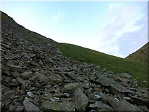 NT1216 : Looking back up the steep couloir of Ellers Cleugh by Ross