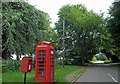 Phone box and post box, Lychgate Lane,  Aston Flamville