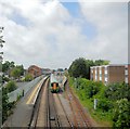 Train leaving Worthing Station